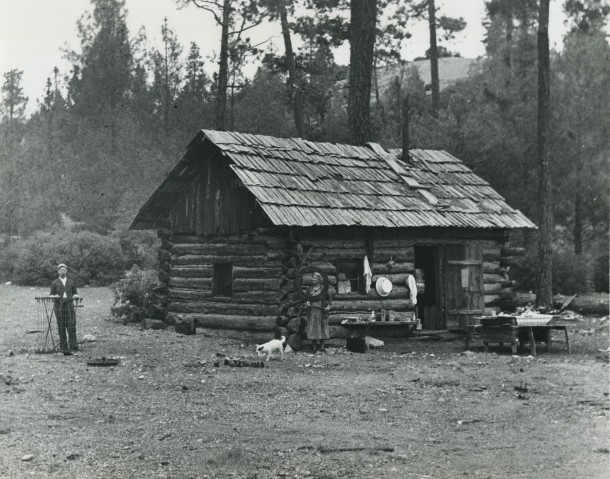 Mr. Dallas & Cabin Near Benitoite Mine ca. 193x Mr. Dallas & Cabin Near Benitoite Mine ca. 193x