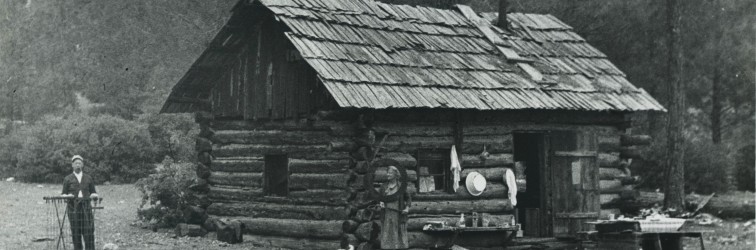 Mr. Dallas & Cabin Near Benitoite Mine ca. 193x Mr. Dallas & Cabin Near Benitoite Mine ca. 193x