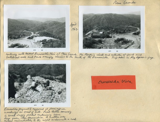 Esmeralda Mine Scrapbook Apr 1962 by Sinkankas Esmeralda Mine Scrapbook Apr 1962